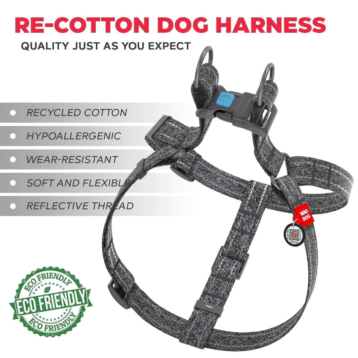 Grey Cotton Harness Large