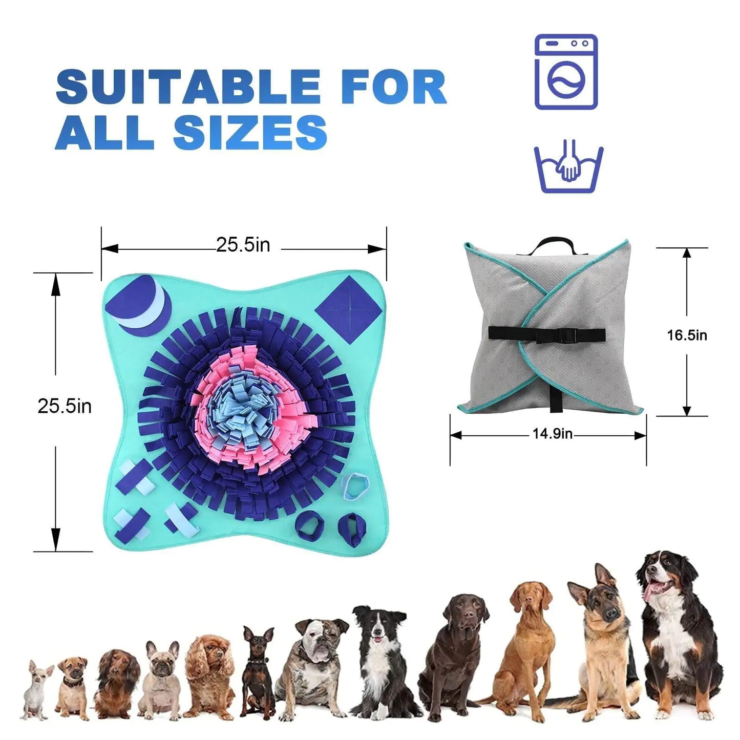 Blue Snuffle Mat 25x25 Inches