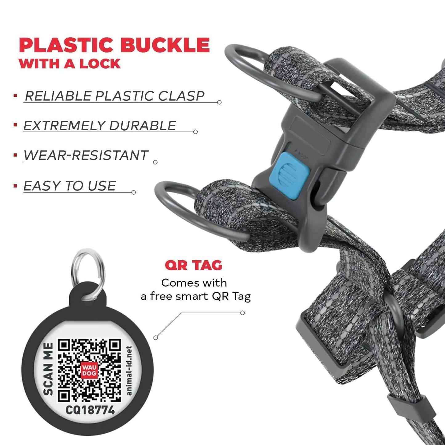 Grey Cotton Harness Large