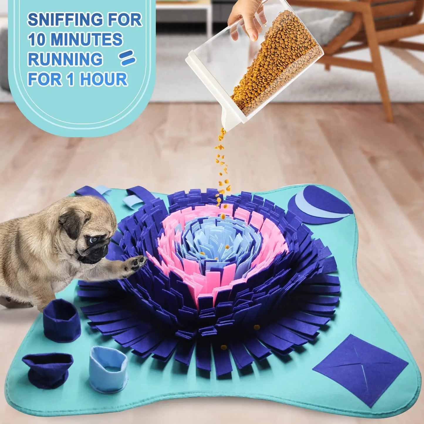 Blue Snuffle Mat 25x25 Inches