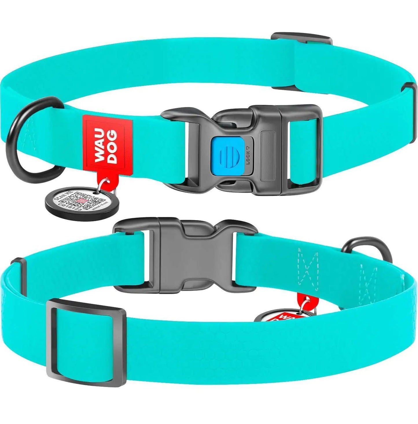Blue CollarTex Collar Medium GLOWS IN THE DARK!